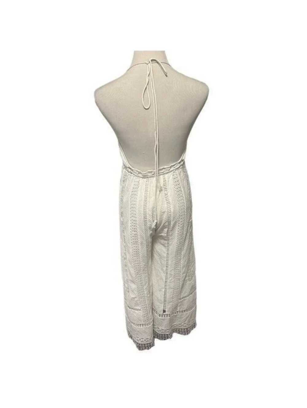 Free People Sydney Sky White Halter Jumpsuit Sz XS